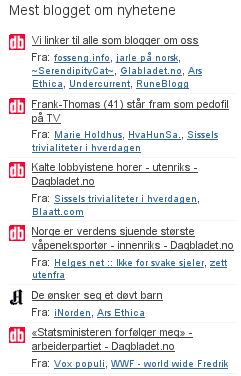 Mange blogger linker til Dagbladet.no